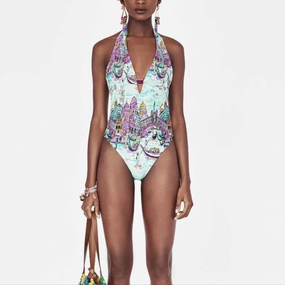 Zara Gondola Print Swimsuit